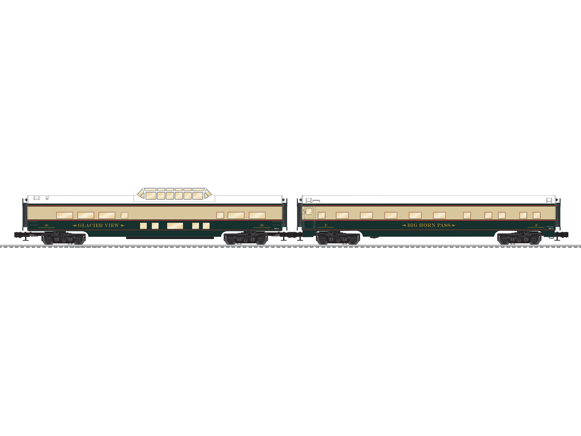 Burlington Northern Aluminum 18" Passenger 2 Pack